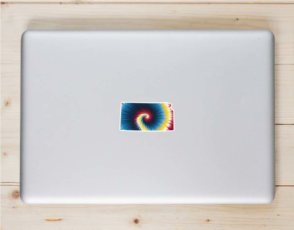 Kansas Tie Dye State Sticker - Stickers for Laptops