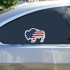 Buffalo American Flag Sticker - Stickers for Cars