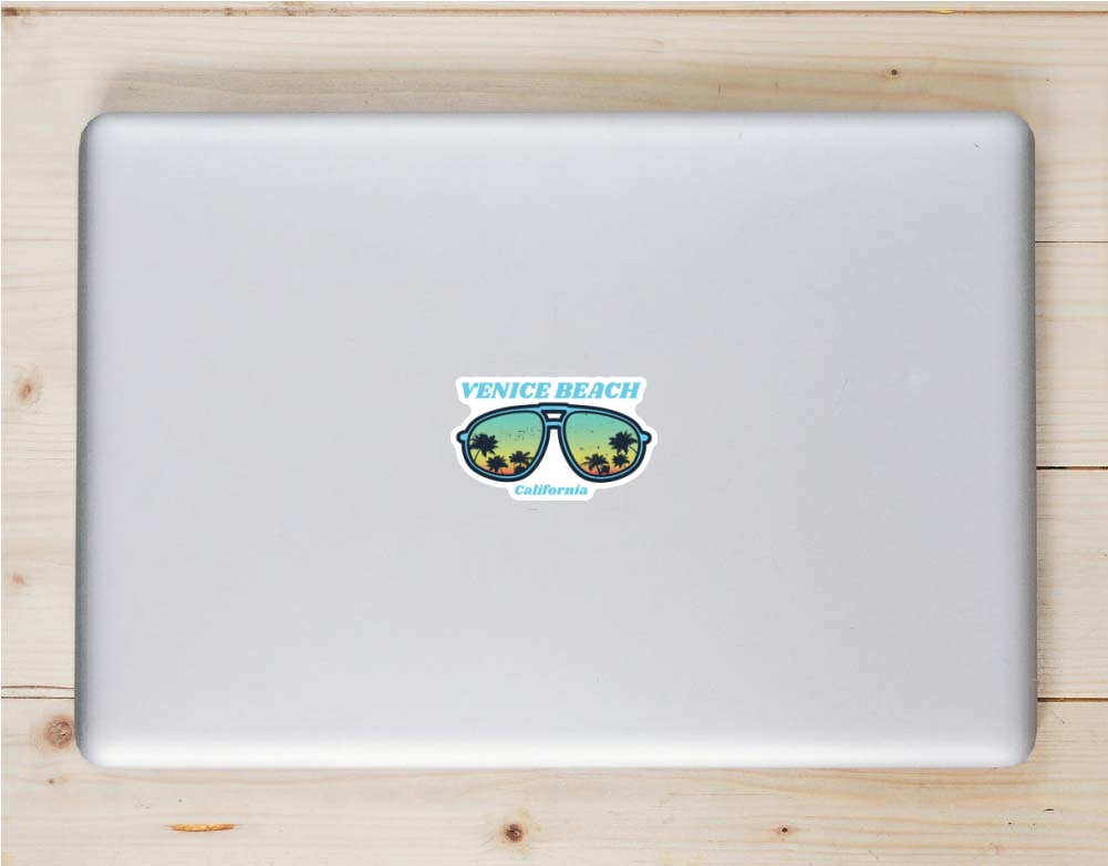 Venice Beach California Sunglasses Sticker - Stickers for Laptops