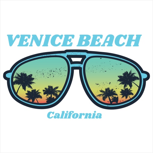 Venice Beach California Sunglasses Sticker - U.S. Custom Stickers