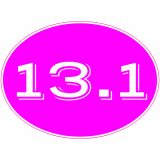 13.1 Half Marathon Pink Oval Decal