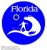 Florida Surf and Sunshine Blue Circle Sticker