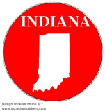 Indiana State Red Circle Decal