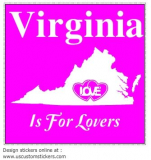 Virginia Is For Lovers Pink Square Decal