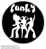 Funky Disco Dancing Black Circle Decal