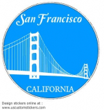 San Francisco Golden Gate Bridge Circle Sticker