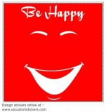 Be Happy Smiley Face Square Sticker