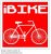 I Bike Bicycle Red Square Sticker