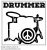 Drummer Square Sticker