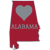 Alabama Crimson Heart State Shaped Sticker
