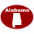 Alabama Crimson State Oval Sticker