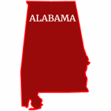 Alabama Red State Shaped Decal