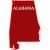 Alabama Red State Shaped Sticker