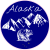 Alaska Bear And Mountains Circle Sticker