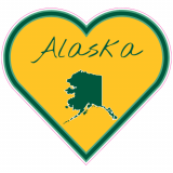 Alaska State Heart Shaped Decal