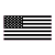 American Flag Black White Sticker