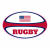American Flag Rugby Ball Sticker