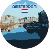 Amsterdam Netherlands City Canal Decal