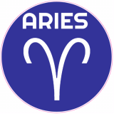Aries Sapphire Blue Circle Decal