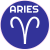 Aries Sapphire Blue Circle Sticker