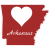 Arkansas Heart State Shaped Sticker