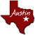 Austin Texas State Shaped Sticker