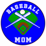Baseball Mom Blue Circle Decal