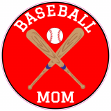 Baseball Mom Red Circle Decal