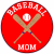 Baseball Mom Red Circle Sticker