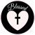 Blessed Cross Heart Sticker