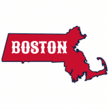 Boston Massachusetts State Shaped Decal