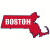 Boston Massachusetts State Shaped Sticker