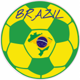 Brazil Flag Soccer Ball Decal