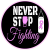 Breast Cancer Awareness Never Stop Fighting Boxing Glove Sticker