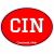 CIN Cincinnati Ohio Red Oval Sticker