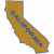 California Gold Blue State Shaped Sticker