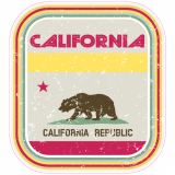 California Vintage Retro Flag Decal