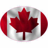 Canadian Maple Leaf Flag Oval Decal