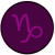 Capricorn Zodiac Symbol Purple Circle Sticker