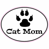 Cat Mom Oval Decal
