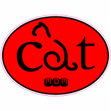 Cat Mom Red Oval Decal