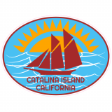 Catalina Island California Sailboat Oval Decal