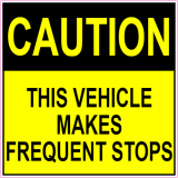 Caution Frequent Stops Decal