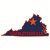 Charlottesville Virginia State Shaped Sticker