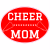 Cheer Mom Red Oval Sticker