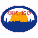 Chicago Retro City Oval Decal