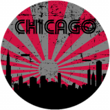 Chicago Skyline Vintage Distressed Decal