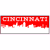 Cincinnati Ohio Skyline Red Sticker