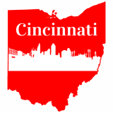 Cincinnati Ohio Skyline State Shaped Decal