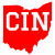 Cincinnati Ohio State Shaped Red Sticker